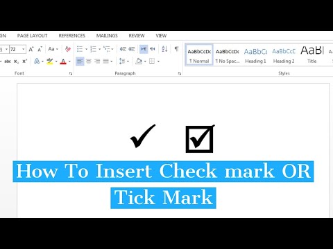 How To Insert Tick Mark OR Check Mark In MS Word | Type Tick Box In Word | How To Bring Tick Mark