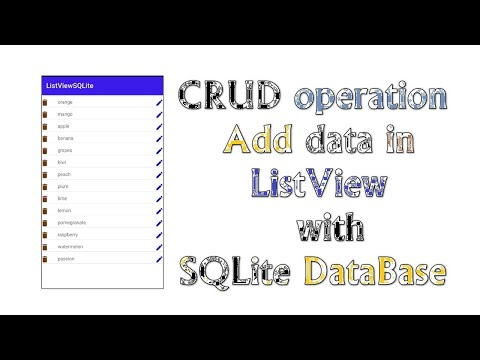 Create CRUD operation In an android studio | Display Data in listview with SQLite database