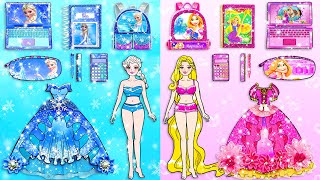 Barbie Dolls Dress Up - Decorate Blue and Pink Dis
