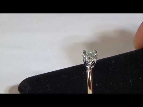 0.97ct Round Cut Diamond Solitaire Ring L458