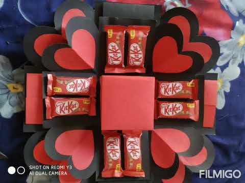 Valentine day special 3 layers explosion card/chocolate explosion card