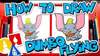How To Draw Dumbo Flying