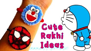 Doraemon & Spiderman rakhi, handmade cute rakhi ideas