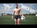 MUSCULAR FOOTBALLER VS DRONE! || Tristyn Lee