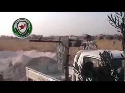 استهداف عناصر النظام برشاش الدوشكا على جبهة ريف حمص الشمالي من قبل لواء معاوية بن أبي سفيان