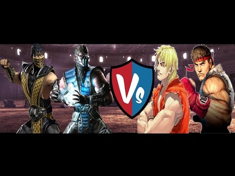 Ryu and Ken vs Subzero and Scorpion - Random Rap Battles