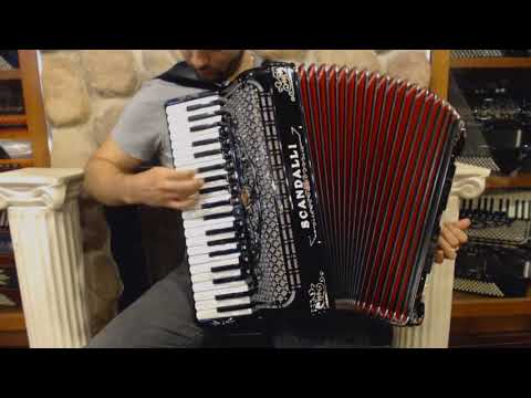 SCANPOLXIIHBD - Black Decorated Scandalli Polifonico XII Piano Accordion LMMH 41 120 $5299