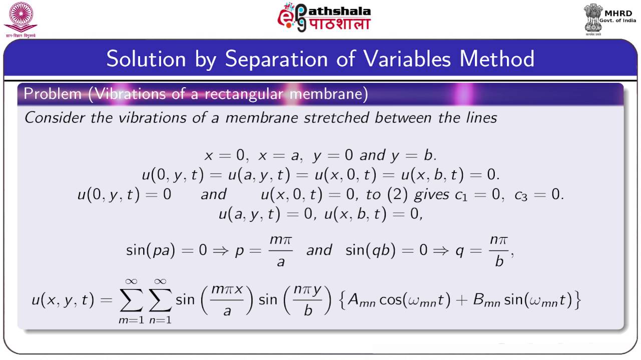 Two dimensional wave equation (Maths)