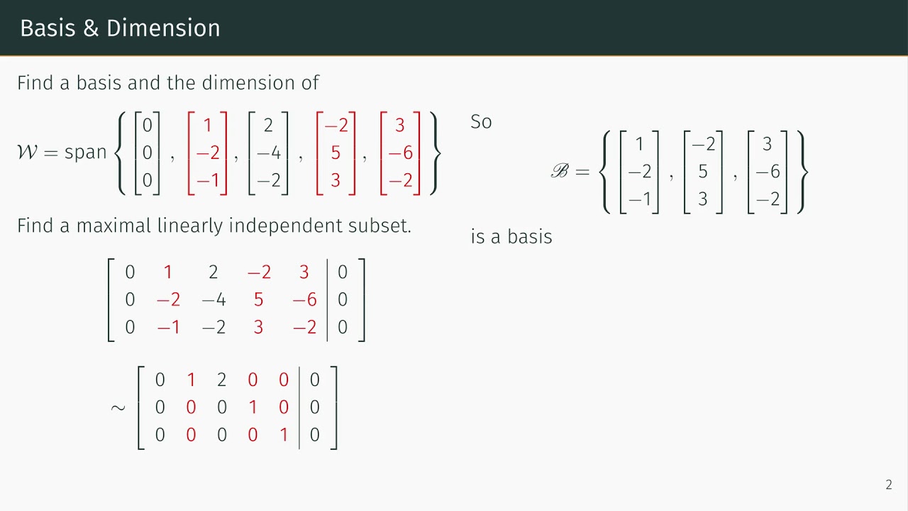 Basis & Dimension