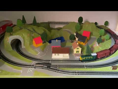 Treno merci in transito locomotore Diesel da manovra Lima trainante dei carri merci…