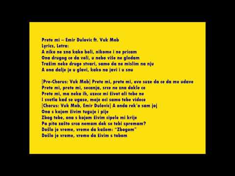 VUK MOB FEAT. EMIR DJULOVIC - PRETE MI (TEKST)