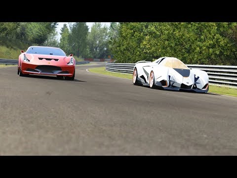 Ferrari 612 GTO vs Lamborghini Egoista Concept vs  Lamborghini Huracan Performante at Nordschleife