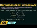 Derivations From A Grammar