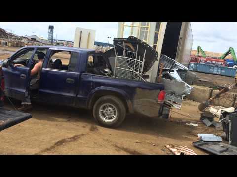 Unloading at the scrap yard