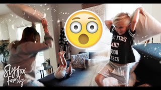 MOM VS KIDS PILLOWFIGHT! WHO SURRENDERS FIRST?!  S