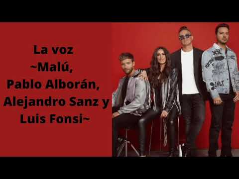 La voz - Amiga mía, Imaginame sin ti, Quién y Aprendiz - Pablo , Malú, Luis  y Alejandro(letra)