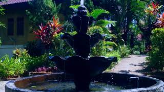 Sandstone Garden Fountains in the Yard Brahmavihara Arama