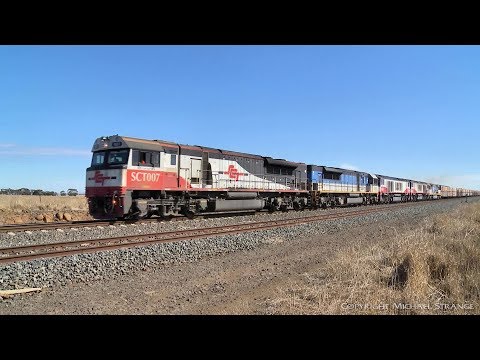 Five Locomotive SCT 5PM9 Freight Train  - PoathTV Australian Railways