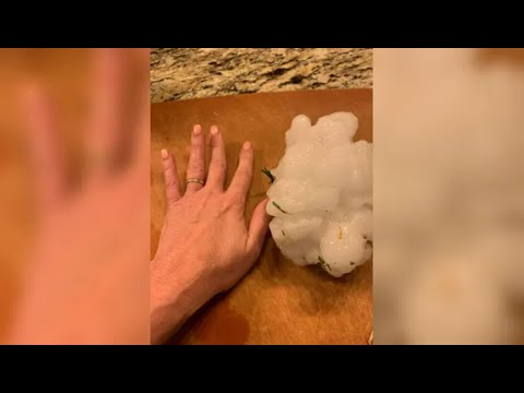 Massive Hailstones Fall In Salado, TX As Powerful Storm Moves Through