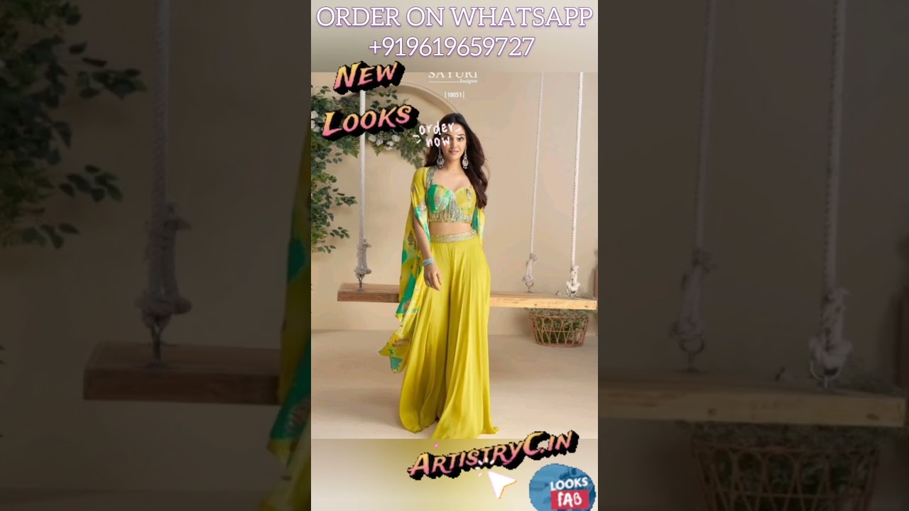 Stylish Chinon Palazzo Suit Under 3680? Shop Alia Bhatt Inspired Mehndi Outfits 2025! #ethnicwear Whatsapp +919619659727