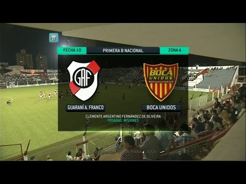 Fútbol en vivo. Guaraní - Boca Unidos. Fecha 10. Torneo Primera B Nacional 2014. FPT.