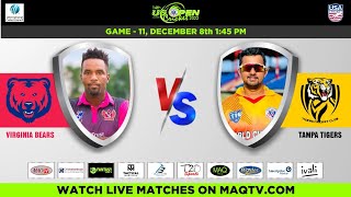 LIVE US OPEN CRICKET 2022 MATCH#11 VIRGINIA BEARS Vs TAMPA TIGERS CC  DAY4