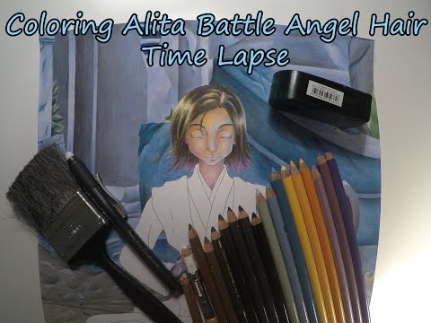 Coloring Alita Battle Angel Hair - Time Lapse