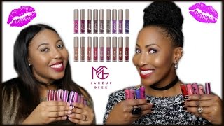 "NEW" Makeup Geek Plush Matte Lipstick Collection Review & Lip Swatches