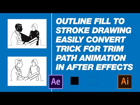 How to use Trim Paths on Vector Layer from Illustrator | After Effects Tutorial Fill to Stroke trick
