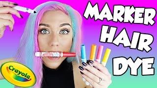 BEAUTY HACK OR WACK? DIY HAIR DYE WITH CRAYOLA MARKERS: Galaxy Hair Dye: Washable Hair Dye