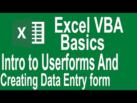 Excel VBA Programming Basics Tutorial # 13 | Introduction Userforms and creating data entry userform