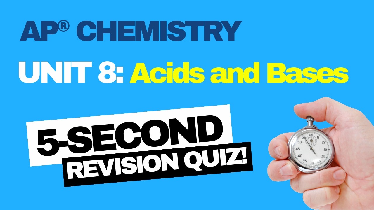 AP Chemistry Unit 8 Quiz | 15 Multiple Choice Questions (Acids & Bases)