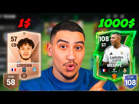 TEAM AT 1€ VS TEAM AT 1000€ ON FC MOBILE!