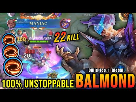 22 Kills + MANIAC!! Balmond MVP 15.9 Points 100% UNSTOPPABLE!! - Build Top 1 Global Balmond ~ MLBB