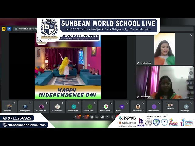 Sunbeam World School as we celebrated Independence Day with the esteemed Lt Col Jhilmil Mukherjee🎖️✨