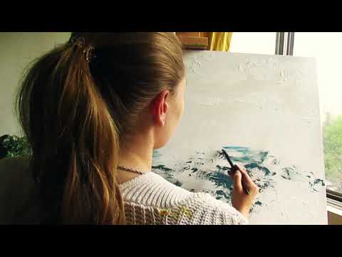 OIL & TEXTURE PAINTING (Cloudy Ocean)