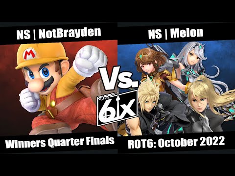 ROT6 October WQF - NS | NotBrayden (Mario) vs NS | Melon (Cloud, Aegis, ZSS) SSBU Singles