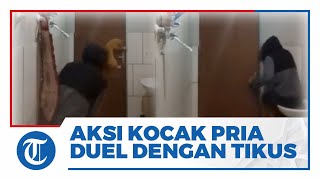 Viral Video Aksi Kocak Seorang Pria Duel Lawan Tikus di Toilet, Si 'Kucing Oren' Malah Ikut Panik