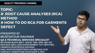 Root Cause Analyses (RCA) Method | How to do RCA for Garments Defect