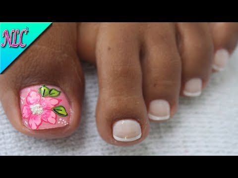 DECORACIÓN DE UÑAS PARA PIES FLOR Y FRANCÉS♥ – FLOWER NAIL ART – FRENCH NAIL ART – NLC