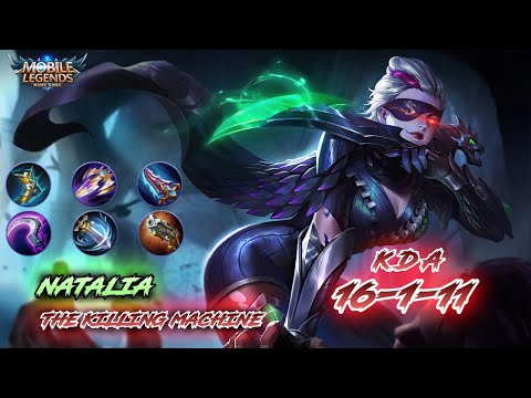 NATALIA AGRESSIVE GAMEPLAY + MANIAC !!! KDA 16-1-11 - Mobile Legends