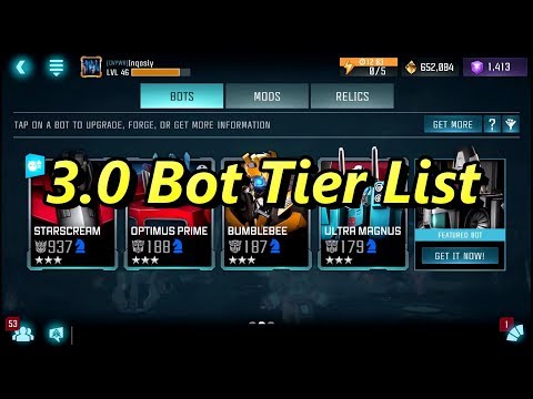 3.0 Bot Tier List by Class - Transformers: Forged to Fight