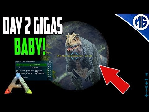 DAY 2 GIGAS BABY! 3 Man PvP Servers - Ark: Survival Evolved
