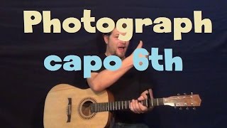 Photograph (Def Leppard) Easy Guitar Lesson How to Play Tutorial Capo 6th Fret