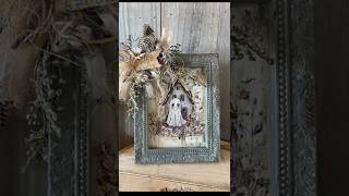 👻🖤 Cute Whimsical Ghost Haunted House using Wildflower Ghosts Rub-on Transfer Essential Stencil