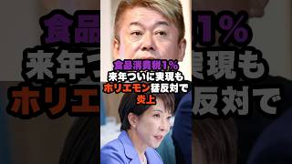 食料品消費税1%実現もホリエモンが猛反発し炎上… #政治