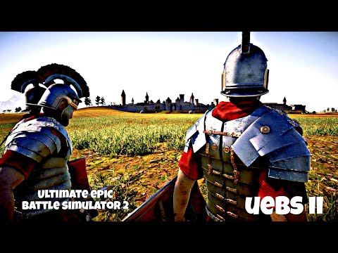 250x Roman Army Siege VS Footman medieval city  Totally Accurate Battle Simulator TABS- UEBS 2