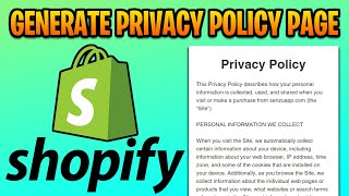 How to Generate a Privacy Policy for Shopify Online Store