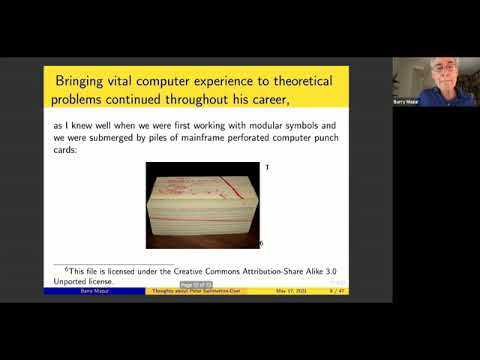 Mr. Barry  Mazur  | Thoughts About Peter Swinnerton-Dyer, and About Conjectures in the Style of...