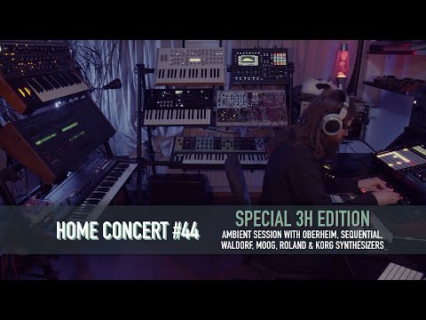 Home Concert #44 (3h Ambient set with Moog, Oberheim, Roland & Waldorf synths)